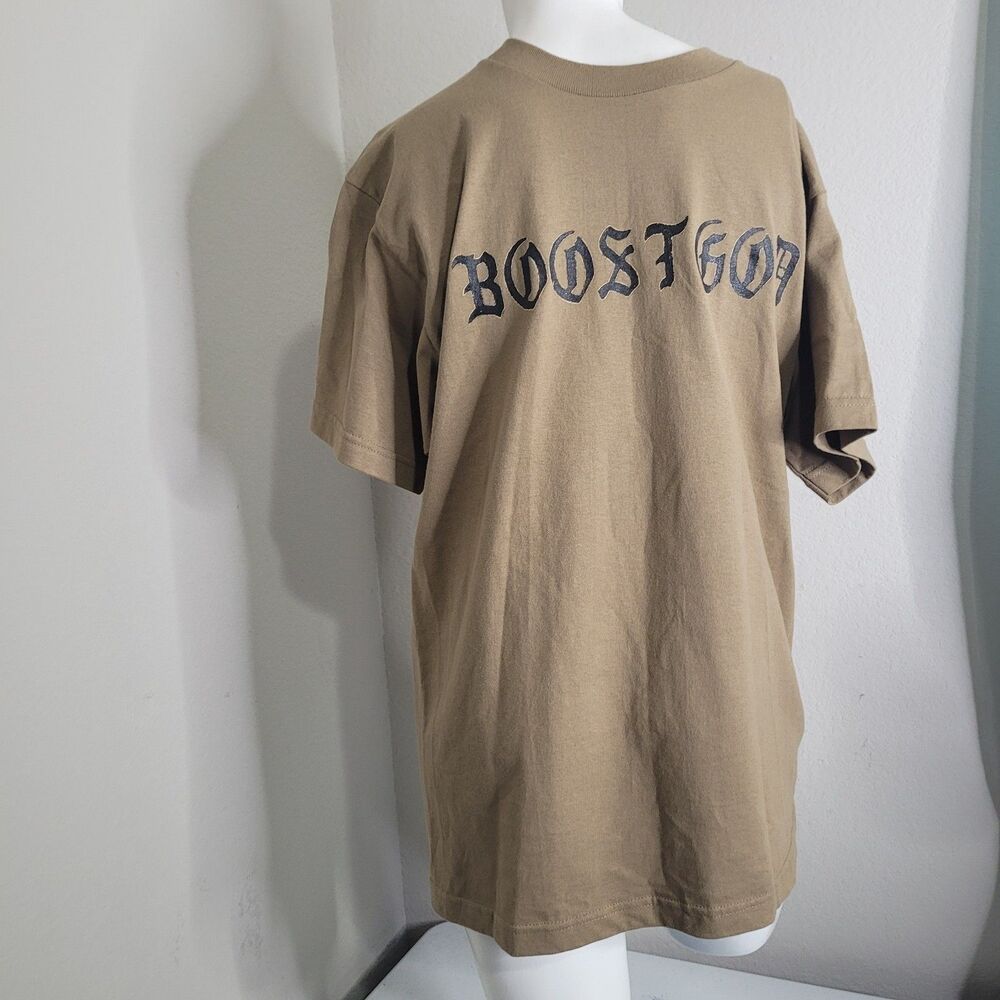 Boostgod Medium shirt short sleeve brown logo old english men